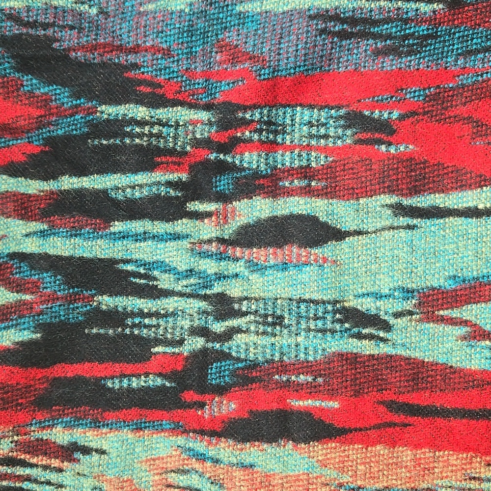 100% Cashmere Waterfall Drape Vest Multicolor Abstract Print Western Heritage - Picture 8 of 8